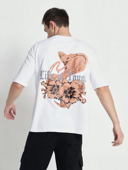 Life Is Tough White Oversized T-Shirt