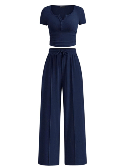 Midnight Poise Co-ord Set Navy Blue