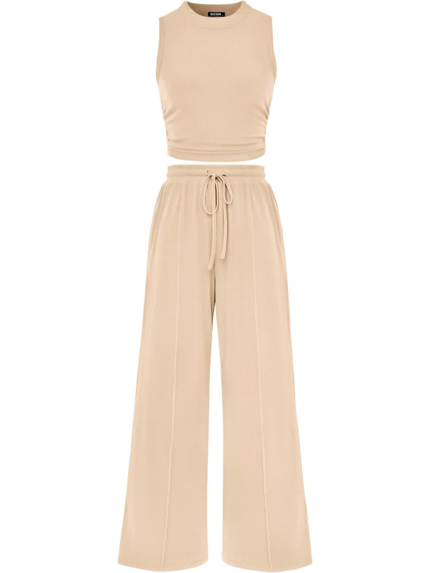 Sunkissed Serenity Sleeveless Co-ord Set Beige